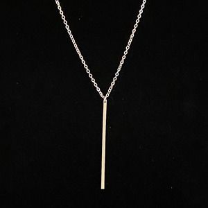 Silver Bar Necklace 28"-30"